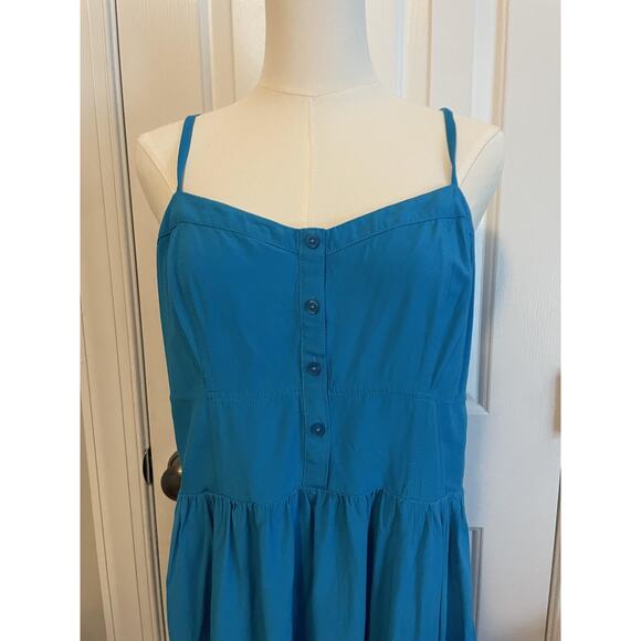Express Dress Womens L Babydoll Coquette Smocked Spaghetti Strap Skater Y2k - Picture 3 of 10